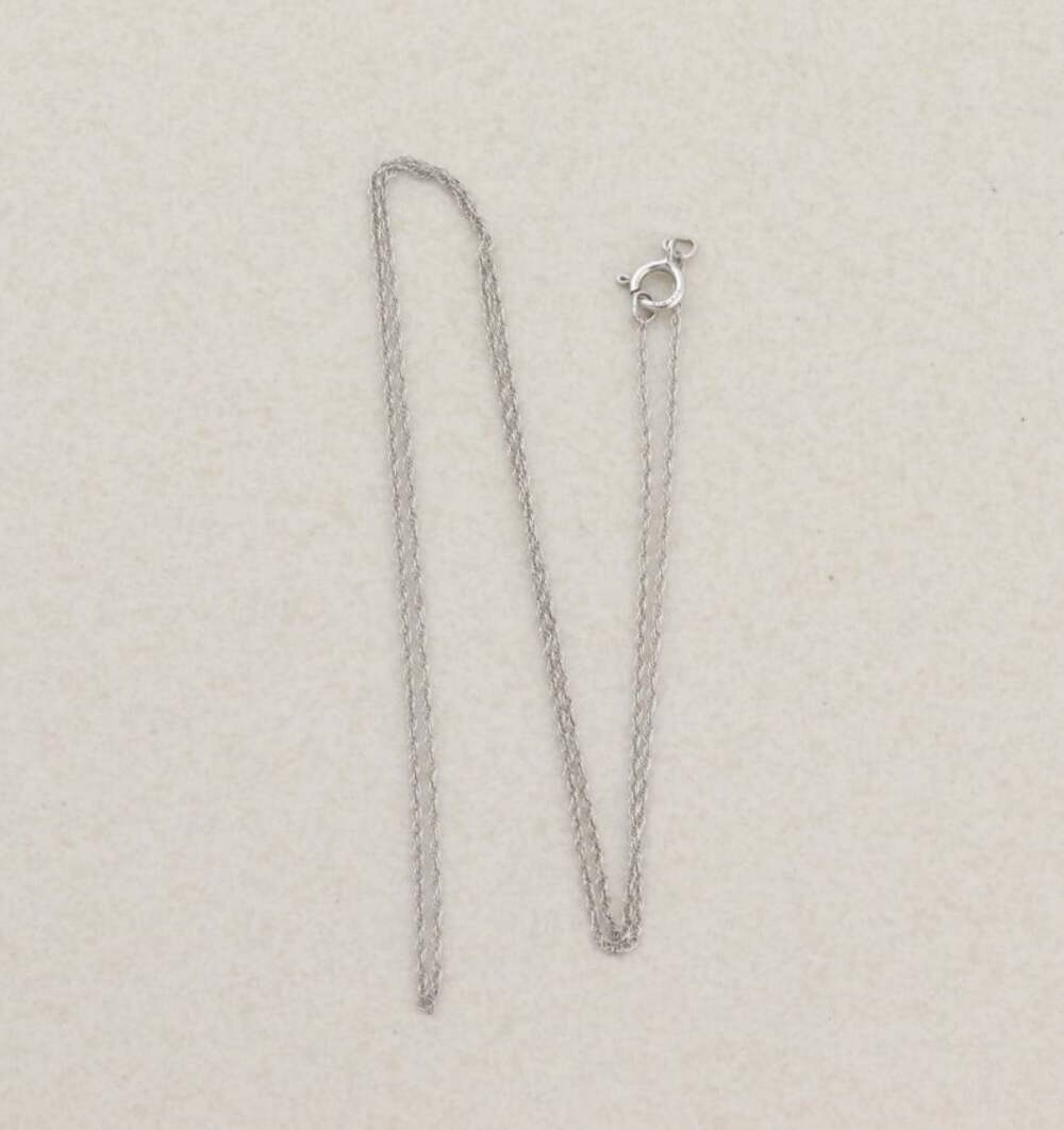 10k White Gold Dainty Delicate Thin Chain Necklace 18" Prince of Wales Style